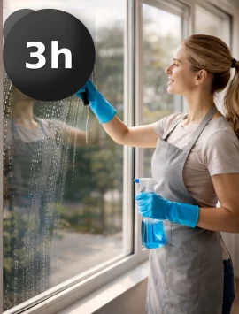 3 horas de limpieza de cristales y persianas a domicilio para viviendas medianas o varias estancias.